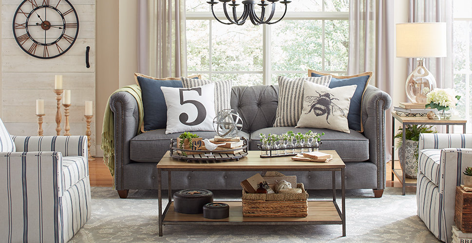 Farmhouse Living Room Design Photo by Room Ideas Wayfair